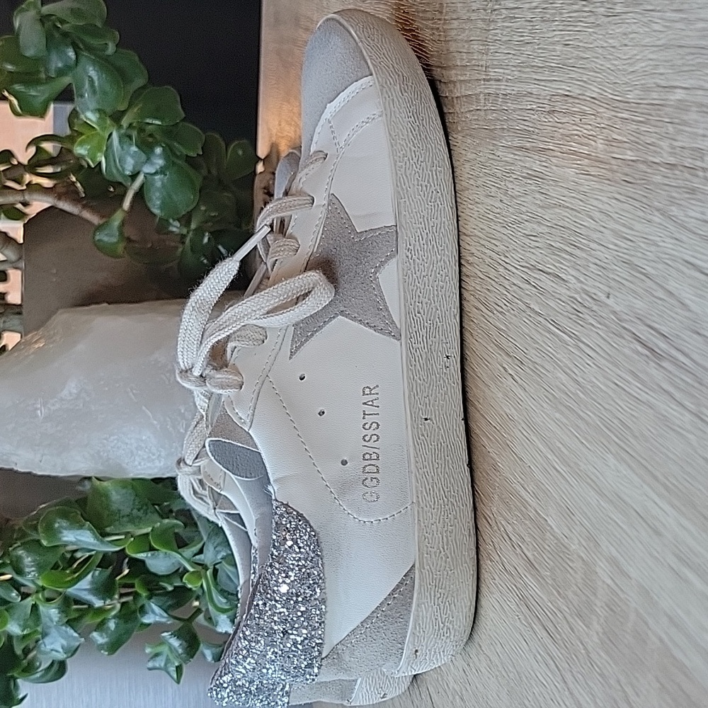 Hi Star Leather Sneaker in Glitter/White